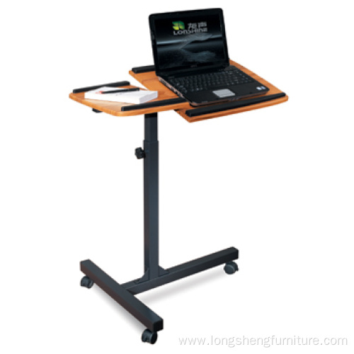 Portable Adjustable Wooden Laptop Stand With Wheels